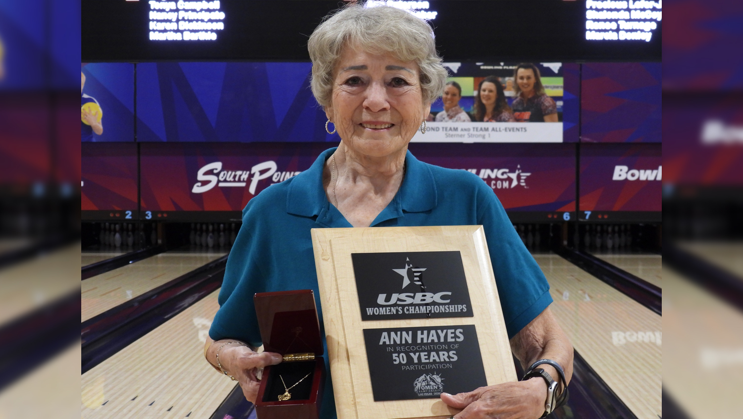 Ann Hayes celebrates 50 years at the USBC Women's Championships